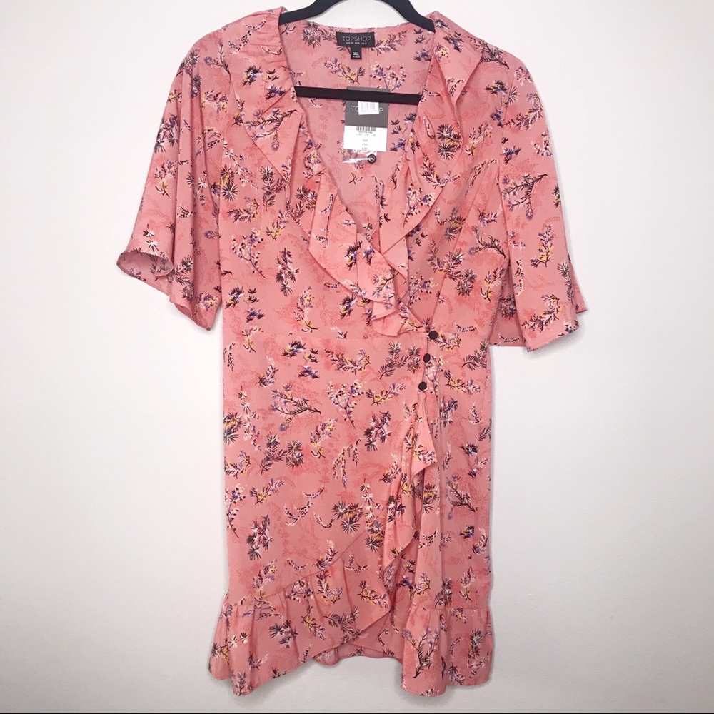 [SOLD] Topshop Off Duty Ruffle Wrap Dress - Picture 2 of 5